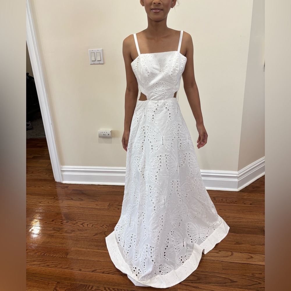 Milly White Eyelet Cut-Out Dress